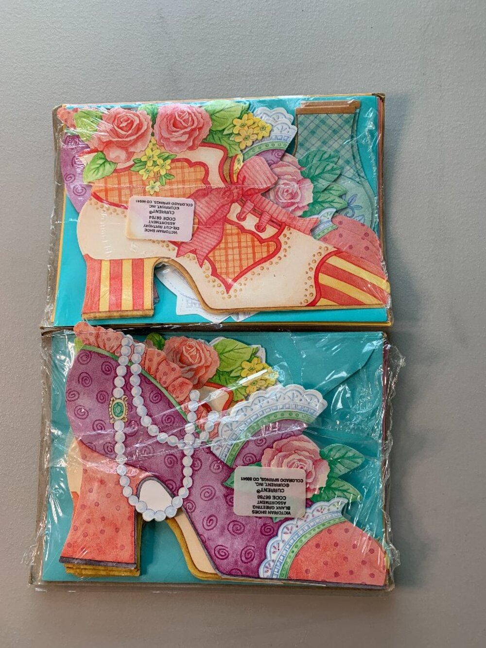 Vintage Current Inc Victorian Shoes new in packages blank greeting cards